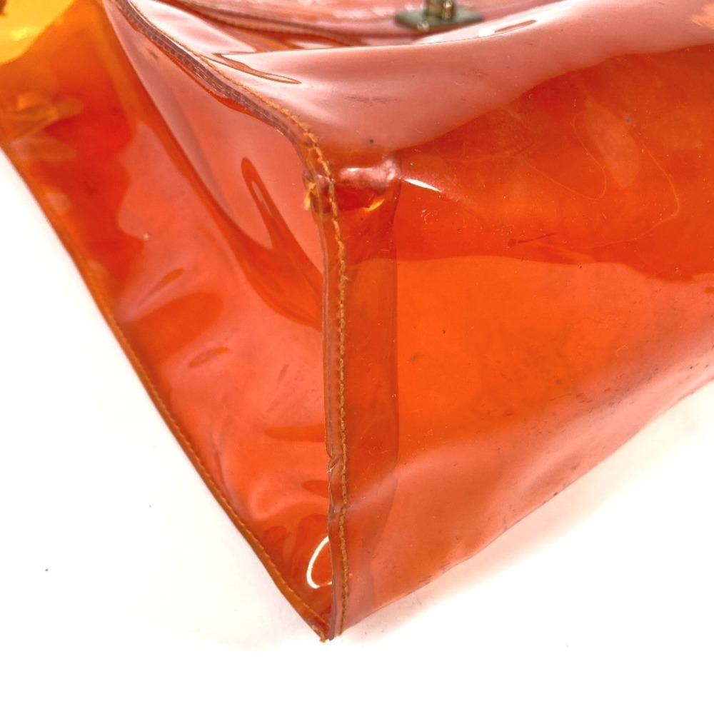 HERMES Vinyl Kelly Bag, Tote Handbag, Vinyl, Women's, Orange - Picture 16 of 16